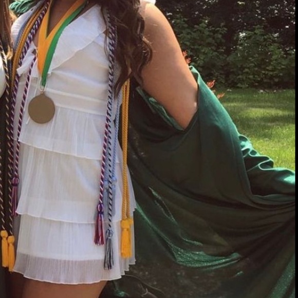 Express White Ruffled Dress - Picture 4 of 5